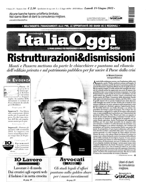 Italia oggi : quotidiano di economia finanza e politica